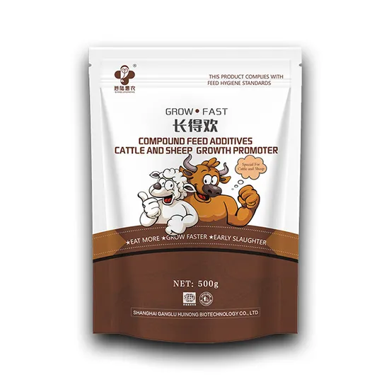 Factory Supply Ruminant Animal Zinc Oxide Probiotics Vitamins C Mineral Herbal Ingredients Weight Gain Growth Booster Feed Additives for Cattle Calf Goat Sheep 